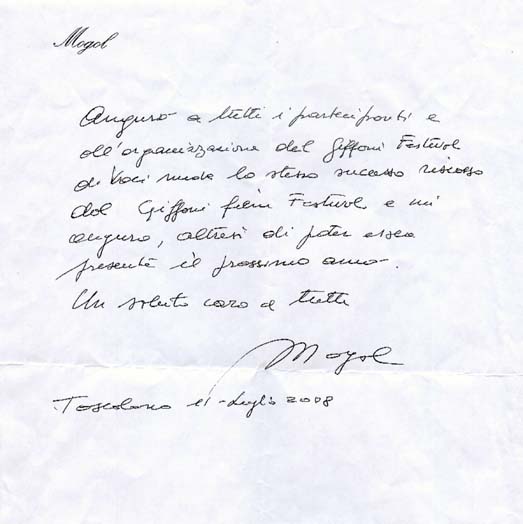 lettera Mogol ai partecipanti